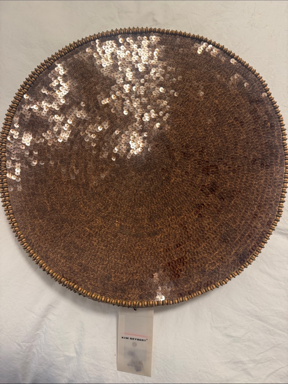 Kim Seybert Bronze Sequin Round Set of 8 Placemats